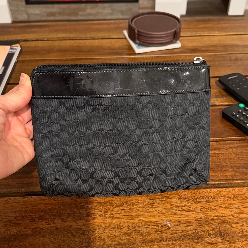 Coach Black Mini Bag with Signature Pattern - Picture 2 of 10